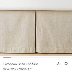 Pottery Barn Kids Cream Linen Crib Skirt